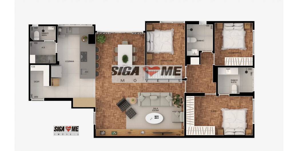 Apartamento, 3 quartos, 122 m² - Foto 2
